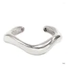 Pulseira ajustável irregular aberto handchain dobrado pulseira elegante conjunto de anéis ornamento