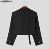 Herren Jacken Tops 2023 Koreanischen Stil Neue männer Blazer Einstellbare Diagonale Schnalle Anzug Dekonstruiertes Design Abgeschnitten Solide Anzug S-5XLL231115