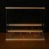 Caixas de armazenamento Caixas 25 Tier Riser Display Stand Case Led Light Clear Acrílico Showcase Prateleiras de Madeira Caixa Figura Perfume Exibindo 231114