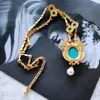 Pendant Necklaces Ancient Western Turquoise Necklace Chain Horse Beizhu A59