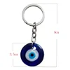 Evil Eye Key Chains Ring 3cm 3.5cm 4cm Diameter Round Glass Lucky Turkish Blue Eyes Pendant Charms Bag Keyrings Fashion Jewelry Accessories Gifts Car Keychains Holder