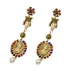 Dangle Oorbellen Mode Lange Metalen Munt Gekleurde Kristallen Druppel Voor Vrouwen Vintage Gouden Persoonlijkheid Sieraden