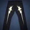 Erkekler Kot Bapesta'nın İlk Yıl Meteor Ins Baskılı Erkek ve Kadın Gevşek Pantolon Hip-Hop Ins Trend American Harajuku Jeans 230504