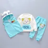 Kläderuppsättningar Autumn Winter Baby Girl Clothes Children Boys Thicked Hooded Vest T Shirt Pants 3st Set Tystra Costume Kids Tracksuits 231115