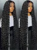 Synthetic s 40 Inch Deep Wave 13x6 Lace Frontal Human Hair Brazilian Curly 360 13x4 HD Front Pre Plucked Glueless 231115