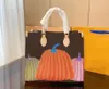 Projektantka Torba klasyczna Onhego Totes Hanebag Women Shopping Bag na dużą pojemność po przekątnej torebki Painted Polka DOT Torby M46379