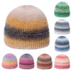 Mannen Vrouwen Gradiënt Regenboog Tie Dye Hoed Skullies Mutsen Unisex Winter Acryl Stretch Gebreid Sport Winddicht Warme Meloen Cap