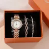 Armbanduhren 3 stücke Mode High End Kleine Frische Frauen Voll Zirkon Exquisite Uhr Set Gedenk Festival Geschenk Wahl