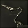 Hårklämmor Barrettes Snake Hairpins Hårklipp för kvinnor flickor Rhinestone Tassel Pins Accessories Fashion Design Gold Sier Bling Cla Dhvja