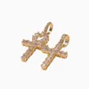 Европейская хип-хоп 24-дюймовая блестящая кубинская цепочка с подвеской в форме креста Анкх, ожерелье с подвеской в виде креста с кристаллами, комплект ожерелья