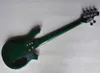 Guitare basse électrique 6 cordes vert métallisé gaucher avec logo d'offre de matériel chromé / personnalisation de la couleur