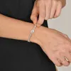 Catena Dainty Braccialetti a catena da tennis per le donne Ragazze Colore oro Metallo Chic Bracciale con ciondolo Bling Cubic Zirconia Gioielli GiftL231115