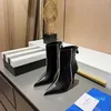 Botas de tacón con diamantes de imitación de piel de oveja, tacones altos de aguja de ante, botines para mujer, zapatos de fiesta de noche sin cordones de diseñadores de lujo