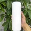 Reto não cônico 15 onças 20 onças 30 onças sublimação skinny tumblers com tampa palha em branco caneca de café cilindro garrafa de água a vácuo Ijahe