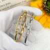 Bangle Luxury Lucky Beads Zirconia 18K Gold Geometric Bracelet Bangles For Woman Love Wedding Gift Bangle Jewelry Wholesale Gift 231115