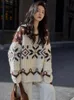 Kobiety swetry Zoki Vintage leniwy wiatr SWEATER KOBIETA Japan Retro luźne dzianiny jesienne zimowe pary w stylu harajuku skoczki 231115