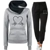 Frauen Zweiteiler Hosen Frau Trainingsanzug Zweiteiler Winter Warm HoodiesPants Pullover Sweatshirts Damen Jogging Frau Kleidung Sport Anzug Outfits 230414