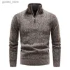 Sweter męski swetr na wpół zamek błyskawiczny Sweter Pluszowy i gruby płaszcz Silny kolor SWEAT Kolorowy SWEATER DUŻY SWEATER Q231115