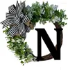 Fleurs décoratives guirlande de fleurs artificielles A-Z lettre porte décor signe en bois Alphabet guirlande suspendu ornement carré pendentif maison bricolage