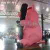 5mH Inflatable Pink Pig Cartoon With Guitar Inflatable Animal For Outdoor Advertising Exhibition