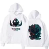 Męskie bluzy z kapturem anime toengen toppa gurren lagann hoodie manga manga manga hip hop streetwear pullover ponadwymiarowy jesienne polar