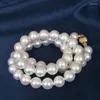 Ketten Natürliche Echte 10-11mm Weiße Gute Glanz Runde Perlenkette Frauen Schmuckkette