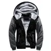 Men's Jackets Thicken Jacket Fleece Lining Winter Warm Hooded Coats Mens Windproof Full Zip Down Casual Outwear Sportswear 231114