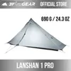 Tents and Shelters 3F UL GEAR official Lanshan 1 pro Tent Outdoor 1 Person Ultralight Camping Tent 3 Season Professional 20D Silnylon Rodss Q231115