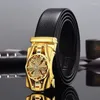 Belts Lucky Belt Is Designed For Men With Self-Rotating Buckles And Diamond Inlaid Fashion Casual Gifts