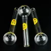 CLI HOT SMILE LOGO 4 INCH LITA OLJE BURNER PIPES DAB SKULD RACKT TYP GLASS RÖKER PIPER HAND RIGS 12mm OD Clear Water LL