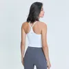 L-038 Soutien-gorge de sport long, haut d'entraînement avec rembourrage, soutien-gorge de yoga, dos sexy en forme de Y pour femme, vêtements de fitness absorbant la transpiration, élastiques et ajustés LU-MELUCK