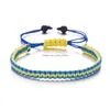 Bedelarmbanden Voleaf Handgeweven Zonnebloemarmband voor vrouwen Blauw Gele Vlag Kleur Daisy Bloem Polsbandje Armbanden Vbr118 Drop Del Dhhde