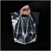 Sacos de armazenamento portador de bebida de plástico transparente grosso Retire Bolsa Bolsa Dois Design Drink