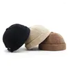 Berets Fashion Men Cotton Brimless Cap Vintage Dome Hat Solid Street Portable Hats Summer Multipurpose Beanie Hip Hop