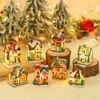 Christmas Decorations Decoration 2024 Year Night Light LED Luminous Snow House Sculpture Home Resin Crafts Xmas Gift for Kids 231115