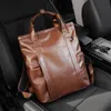 Sacs à bandoulière pour hommes simple Joker couleur unie hommes sac d'ordinateur style collégial rétro étudiant sacs à dos grande capacité rembourré en cuir loisirs voyage sac à dos 23020 #