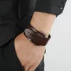 Bangle Vintage Genuine Leather Wide Cuff Men's Bracelet Punk Hiphop Ornament Male Wristband Jewelry Accessories Gift