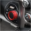 Andra interiörstillbehör Aluminiumlegeringsutrustningsomkopplare Knob Bezel Tillbehör för Dodge Ram 1st Red Drop Delivery Automobiles Mo Dhok4