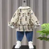 Jacken Kleinkind Kinder Winterjacke für Jungen Druckmantel Babykleidung für Teenager Windschutz Oberbekleidung Jungenkostüme 2 4 5 6 7 8 9 Jahre J231115