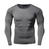 Men's T-Shirts Spring Solid Color Compression Men Long Sleeves T-shirt Bodybuilding Polyester Tops S-XXL Size Fitness Male Clothing 230414