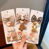 Accessori per capelli Set da 5 pezzi Panno Latte Caffè Colore Fiocco Fiore di cartone animato Orso Clip per ragazza Bambini Carino Kawaii Fata Principessa Forcina