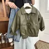 Vestes Garçons veste enfants Boutique vêtements manteau 2023 nouvelle mode automne cuir coréen beau PU couleur unie col rabattu bouton J231115