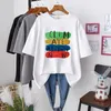 T-shirt Loose and Comfortable Cotton Fashion Cartoon Flocking Thickened Large Round Neck Pullover Short Sleeve T-shirt Spring and Autumn Women's Top