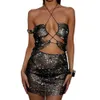 Sheen Hot Selling New Open Back Rhinestone Sexy with Diamonds and Fishing Net Hollow out One Piece Fashion Perspective Dress