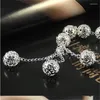 Charme Armbänder 925 Silber Trendy Vintage Hohl Aussage Manschette Ball Armreifen Für Frauen Mädchen Geschenke Überzogene Marke Schmuck