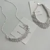 Chains 925 Sterling Silver Necklace Tassel Waterfall Galaxy Elegant Punk Geometric For Women Girl Jewelry Gift Drop Wholesale
