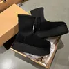 Boots Suede Cotton Snow Warm Ankle Chelsea 2023 Winter Thick Sole Goth Shoes Short Plush Walking Chaussure Women 231115