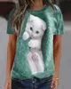 Femmes Amimal Cat Sweats à capuche imprimés Designer Sweatshit Rose Streetwear Pull à capuche en vrac coton Patchwork Chemises à manches longues T-shirt Casual Tops Tee Shirt Femme