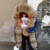 Женское пальто из искусственного меха Maomaokong, 2023, джинсовое пальто с воротником из натурального енота, зимняя куртка, парки с подкладкой из кролика с капюшоном 231114