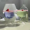 Wine Glasses Cocktail Cup Wave Flower Colorful Glass Dessert Fruit Water Cup Heat Resistant Nordic Yogurt Wine Glass Drinkware Shot Glasses Q231115
